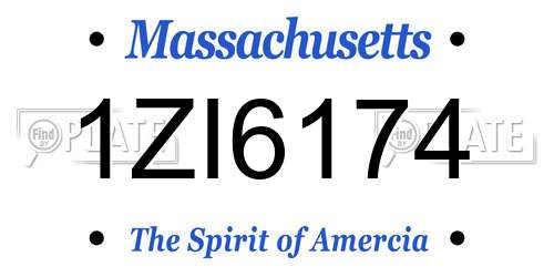 1ZI6174 Massachusetts License Plate