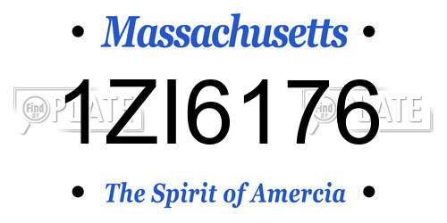 1ZI6176 Massachusetts License Plate