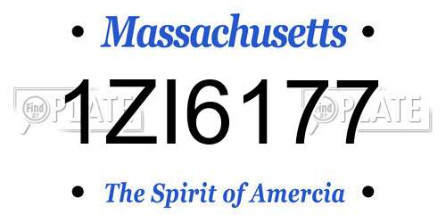 1ZI6177 Massachusetts License Plate