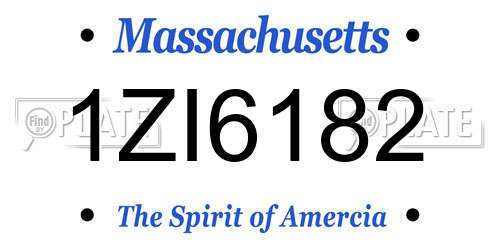 1ZI6182 Massachusetts License Plate