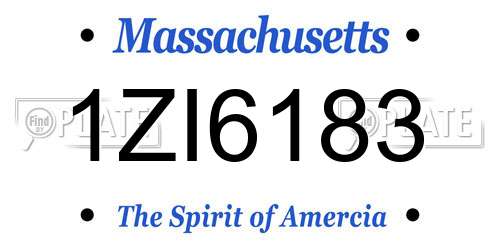 1ZI6183 Massachusetts License Plate