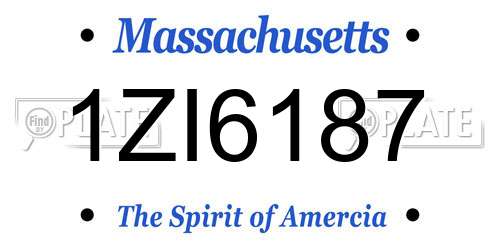 1ZI6187 Massachusetts License Plate