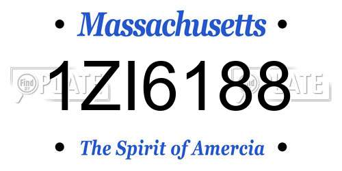 1ZI6188 Massachusetts License Plate