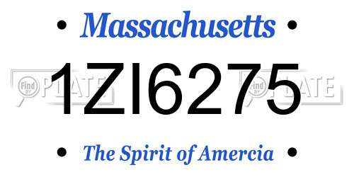 1ZI6275 Massachusetts License Plate