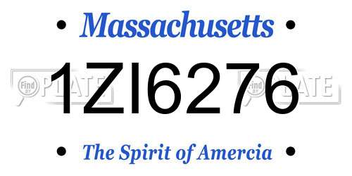 1ZI6276 Massachusetts License Plate