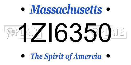 1ZI6350 Massachusetts License Plate