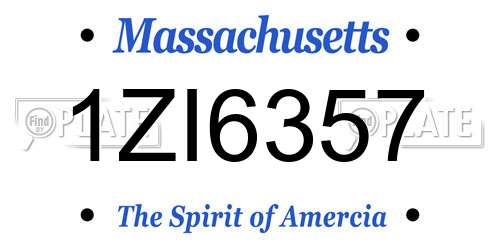 1ZI6357 Massachusetts License Plate