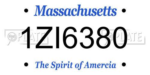 1ZI6380 Massachusetts License Plate