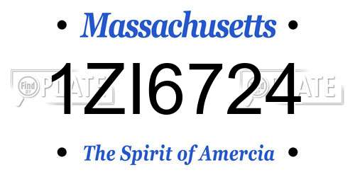 1ZI6724 Massachusetts License Plate
