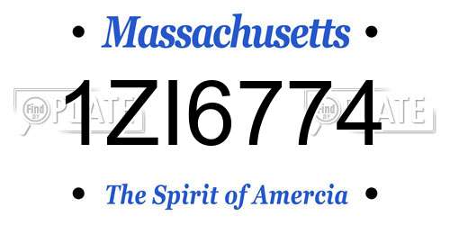 1ZI6774 Massachusetts License Plate