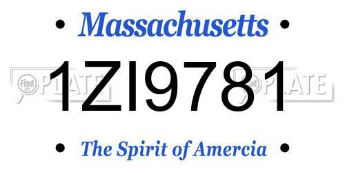 1ZI9781 Massachusetts License Plate