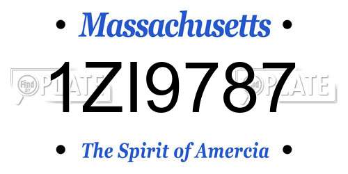 1ZI9787 Massachusetts License Plate