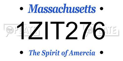 1ZIT276 Massachusetts License Plate