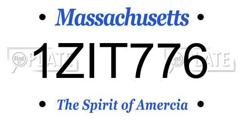 1ZIT776 Massachusetts License Plate
