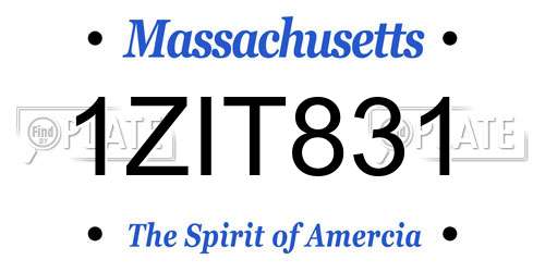 1ZIT831 Massachusetts License Plate