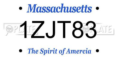 1ZJT83 Massachusetts License Plate