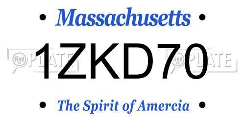 1ZKD70 Massachusetts License Plate