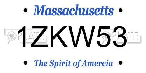 1ZKW53 Massachusetts License Plate