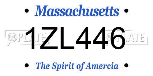 1ZL446 Massachusetts License Plate