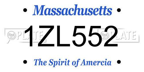 1ZL552 Massachusetts License Plate