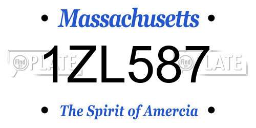 1ZL587 Massachusetts License Plate