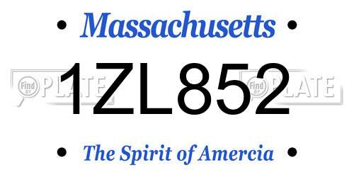 1ZL852 Massachusetts License Plate