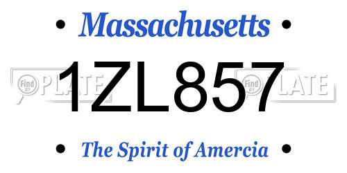 1ZL857 Massachusetts License Plate