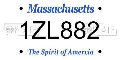 1ZL882 Massachusetts License Plate