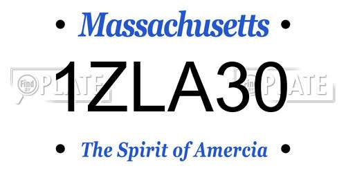 1ZLA30 Massachusetts License Plate