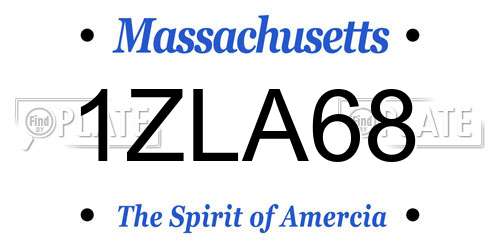 1ZLA68 Massachusetts License Plate