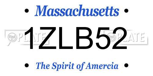 1ZLB52 Massachusetts License Plate
