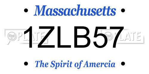 1ZLB57 Massachusetts License Plate