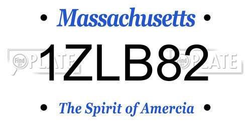 1ZLB82 Massachusetts License Plate