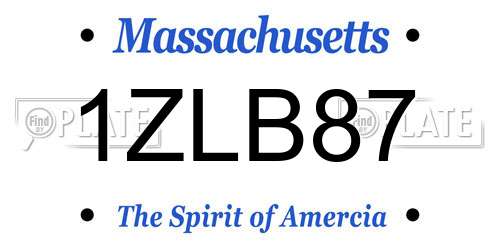 1ZLB87 Massachusetts License Plate