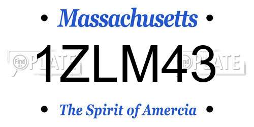 1ZLM43 Massachusetts License Plate