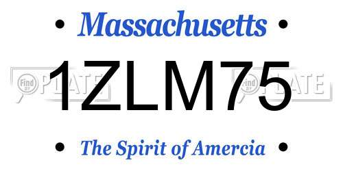 1ZLM75 Massachusetts License Plate