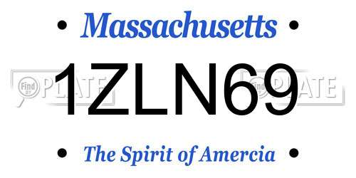 1ZLN69 Massachusetts License Plate