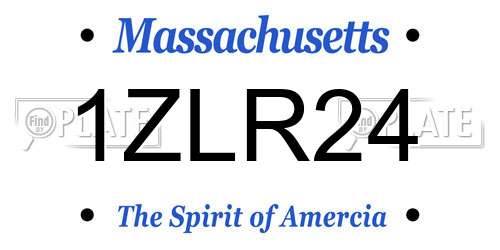 1ZLR24 Massachusetts License Plate