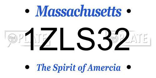 1ZLS32 Massachusetts License Plate