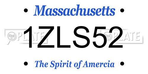 1ZLS52 Massachusetts License Plate
