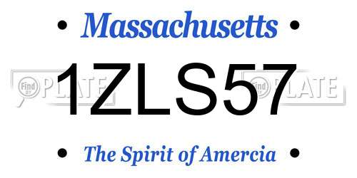 1ZLS57 Massachusetts License Plate