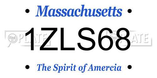 1ZLS68 Massachusetts License Plate