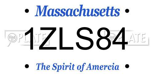 1ZLS84 Massachusetts License Plate