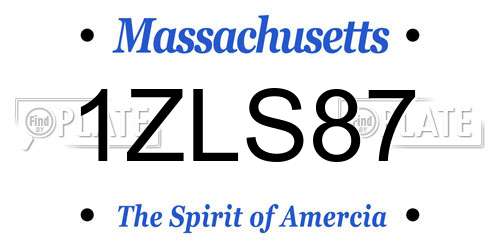 1ZLS87 Massachusetts License Plate