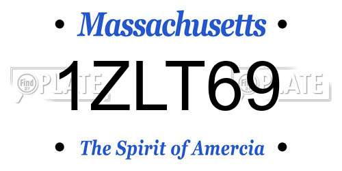 1ZLT69 Massachusetts License Plate