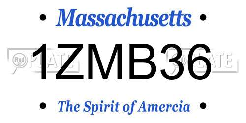 1ZMB36 Massachusetts License Plate