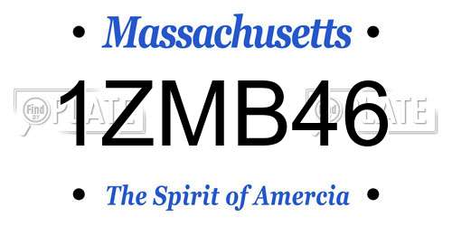 1ZMB46 Massachusetts License Plate