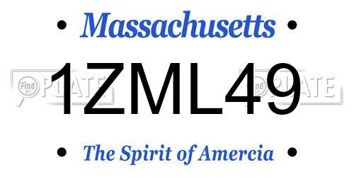 1ZML49 Massachusetts License Plate