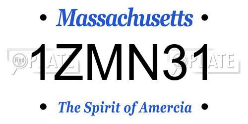 1ZMN31 Massachusetts License Plate