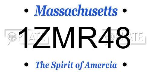 1ZMR48 Massachusetts License Plate